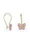 Gold Pendants Kids Earrings Butterflies 9K