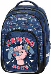 Polo Prime Gaming Σχολική Τσάντα Πλάτης Δημοτικού σε Μπλε χρώμα 30lt