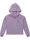 Kids Sweatshirt Cardigan Cotton with Hood Lilac