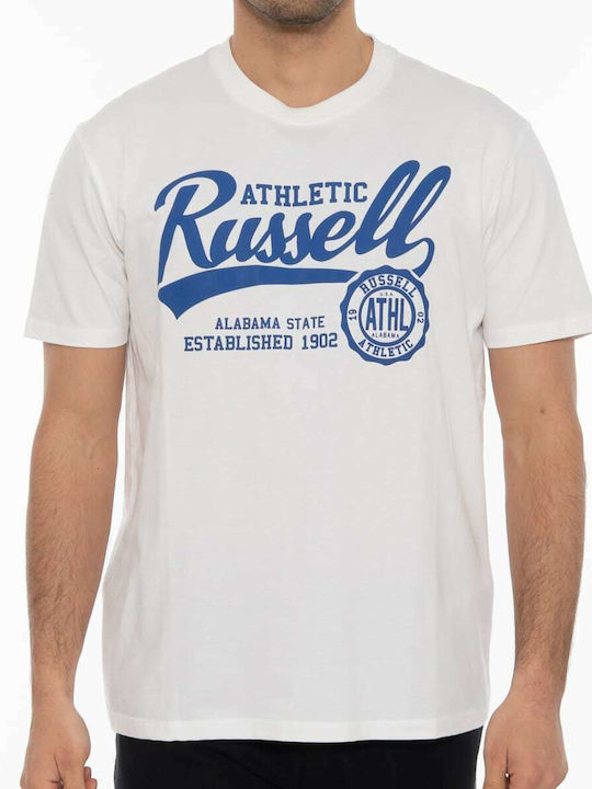 Russell Athletic Ανδρικό T-shirt Λευκό με Λογότυπο