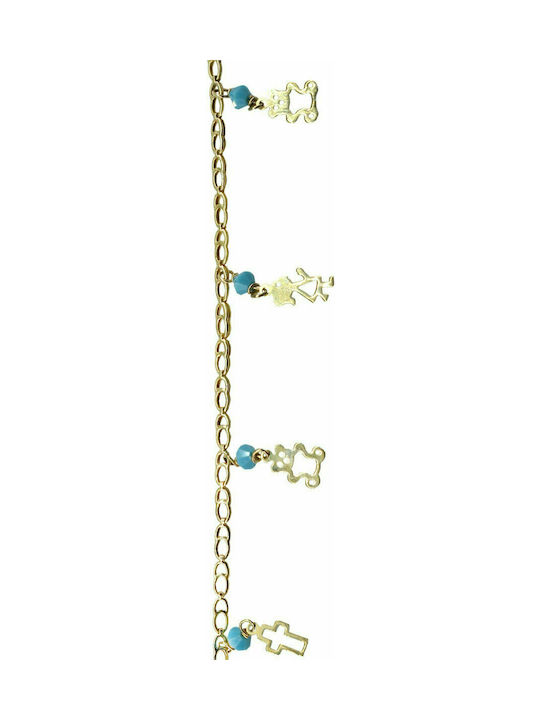 Mertzios.gr Kids Bracelet Chain from Gold 9K with Figure