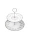Artekko Porcelain Dessert Tower Stand with 2 Tiers Serving Platter Grey Details Grey