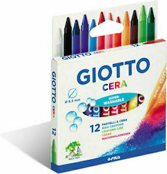 Giotto Cera Crayons Set Super Washable 8,5εκ. 12 Colours