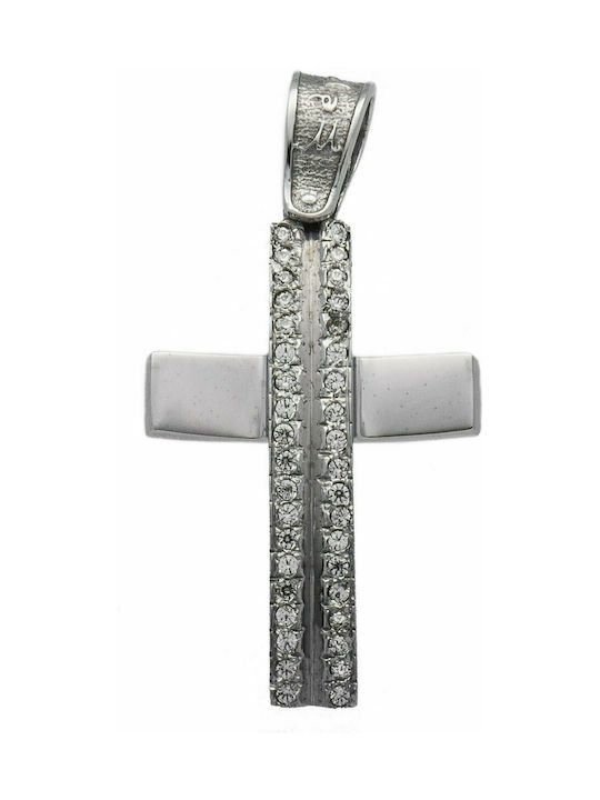 Mertzios.gr White Gold Cross 14K