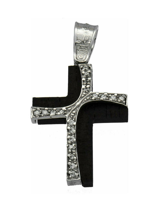 Mertzios.gr White Gold Cross 14K