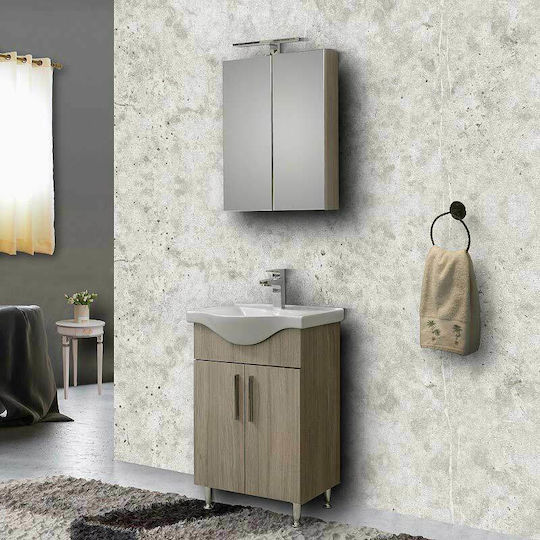 Martin Siena 55 Bank mit Waschbecken und Spiegel mit Licht L55xB46xH83cm Harmony