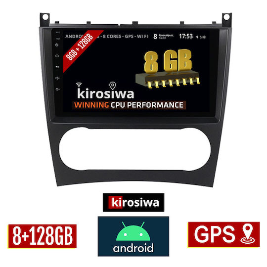 Kirosiwa Sistem Audio Auto pentru Mercedes-Benz Clasa C / Clasa CLC 2004-2008 (Bluetooth/USB/AUX/WiFi/GPS) cu Ecran Tactil 9"