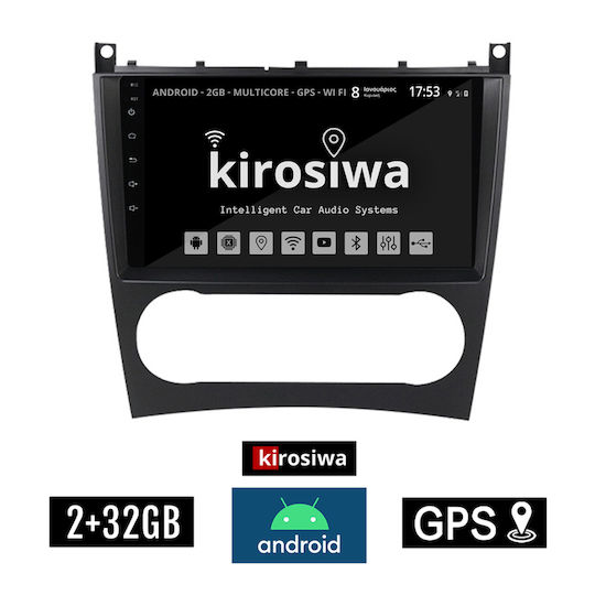 Kirosiwa Ηχοσύστημα Αυτοκινήτου για Mercedes-Benz C Class / CLC Class 2004-2008 (Bluetooth/USB/AUX/WiFi/GPS/Apple-Carplay/Android-Auto) με Οθόνη Αφής 9"