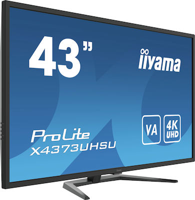 Iiyama Prolite X4373UHSU-B1 VA Монитор 43" 4K 3840x2160 с Време за Реакция 3мс GTG