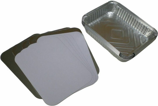 Tăvi din aluminiu de unică folosință Nr. 129 cu capac 10 buc