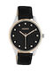 Oozoo Timepieces Watch with Black Leather Strap