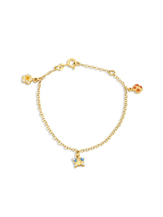 14K Gold children's bracelet with elements