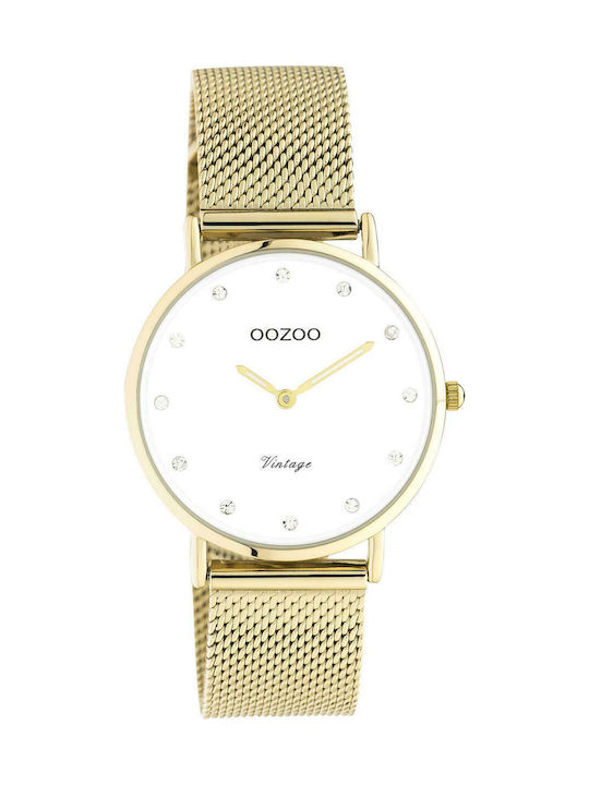 Oozoo Vintage Women's Watch with Gold Metal Bra...