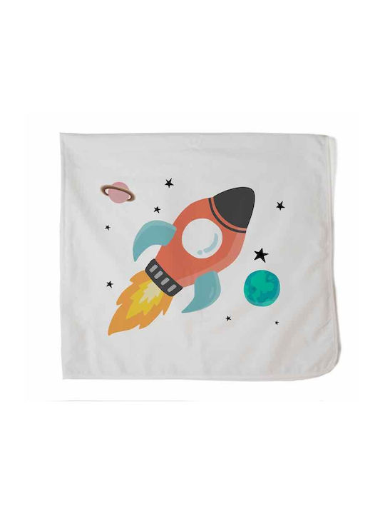 Bonjour Bebe Cotton Swaddle Blanket Space White 80x80cm