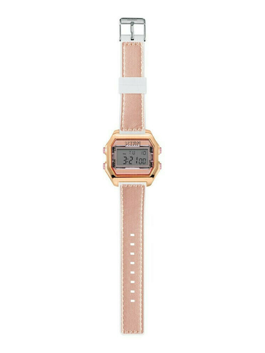 I AM Digital Women's Watch with Pink Rubber Strap