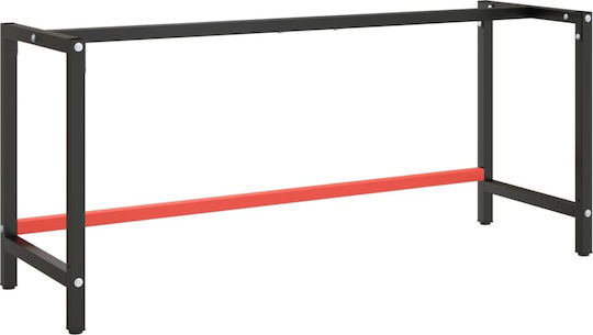 vidaXL Table Stand made of Metal Black - Red 180x57x79cm
