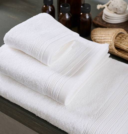 Cokitex Πετσέτα Προσώπου One Colour 50x90εκ. White Βάρους 500gr/m²