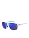 Under Armour Men's Sunglasses with White Plastic Frame and Blue Mirror Lens UA Dominate WWK/W1
