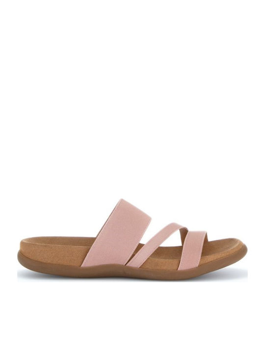 Leather Women's Flat Sandals Anatomic in Pink Color