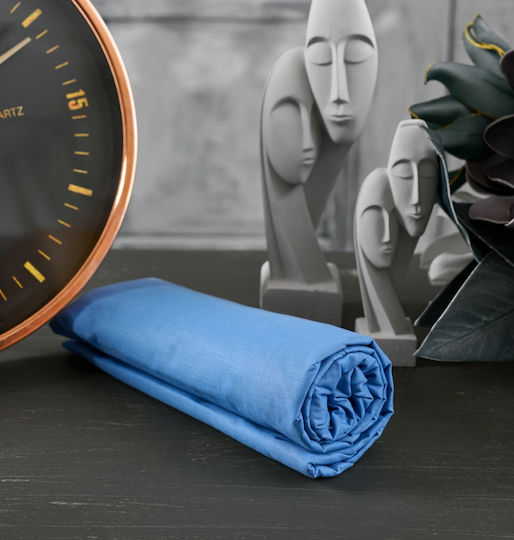 Cokitex Sheet Semi Double with Elastic 120x200+25cm. Angel Malibu Blue