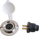 AAA Boat Socket (Диоден контакт) Метален контакт с гума 2P 3A AAA