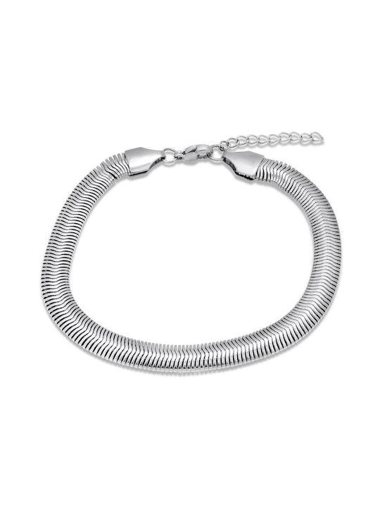 Dennis Snake Silver Bracelet 6MM Βραχιόλι από ανοξείδωτο ατσάλι 316L 20-21 cm