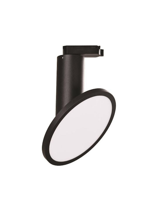 Eurolamp Μονό Σποτ με Ενσωματωμένο LED και Φυσικό Φως σε Μαύρο Χρώμα