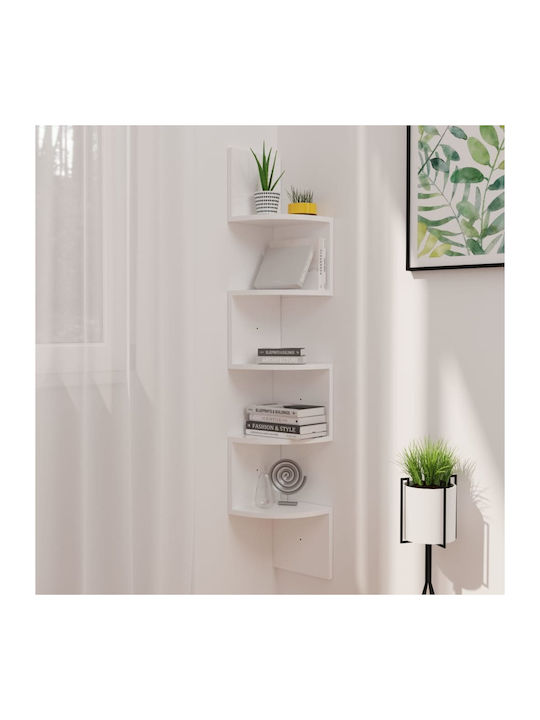 Eckregal Wand Glossy White 19x19x123cm