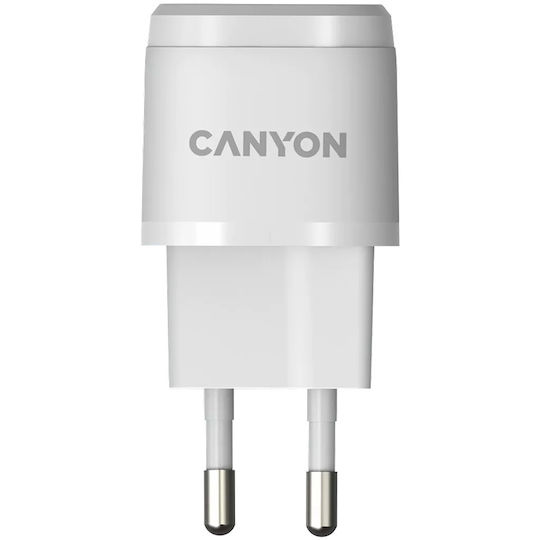 Canyon Φορτιστής Χωρίς Καλώδιο με Θύρα USB-C 20W Power Delivery Λευκός (H-20-05 CNE-CHA20W05)