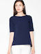 Venaton Women's Summer Blouse Short Sleeve Navy Blue