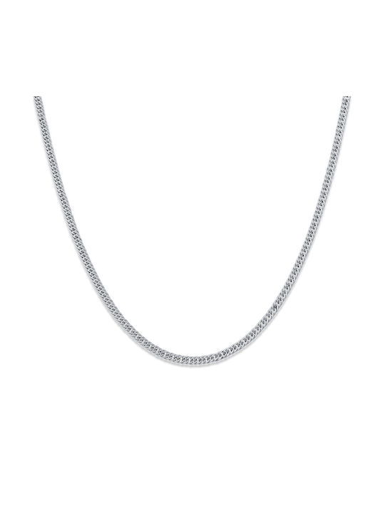 Pakora Chain Silver 3MM Αλυσίδα λαιμού από ανοξείδωτο ατσάλι 316L 60 cm