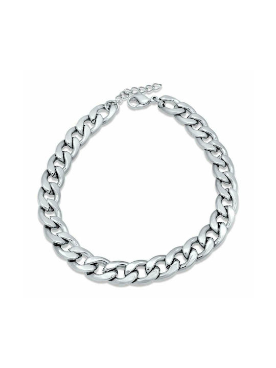 Gurmet Extra Silver Bracelet 9MM Βραχιόλι από ανοξείδωτο ατσάλι 316L 20-21 cm