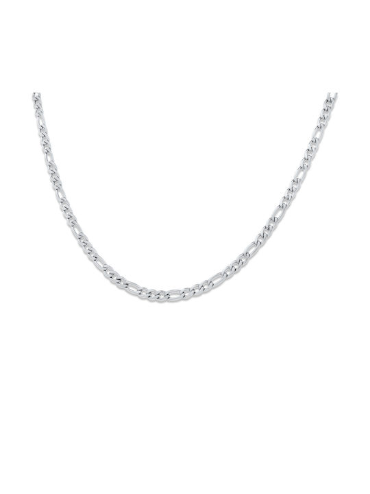 Micro Figaro Chain Silver 3.8MM Αλυσίδα λαιμού από ανοξείδωτο ατσάλι 316L 45 cm