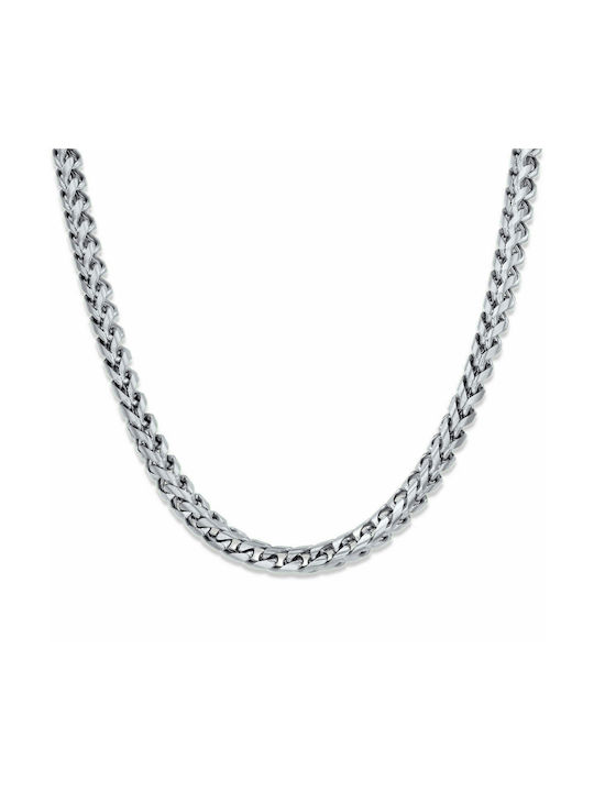 Alpha Chain Silver 6MM lanț de argint lanț de gât din oțel inoxidabil 316L 50 cm