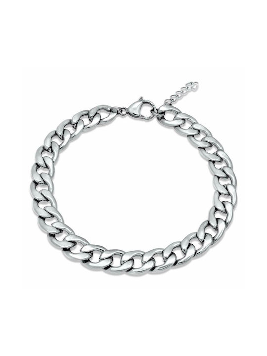 Gurmet Silver Bracelet 9MM Βραχιόλι από ανοξείδωτο ατσάλι 316L 15-16 cm