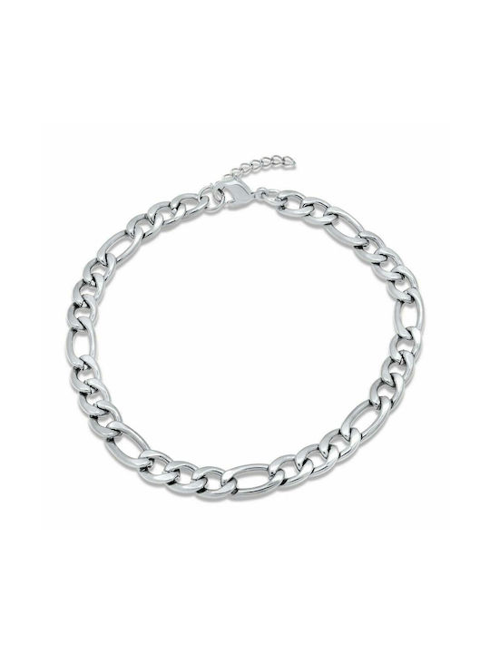 Figaro Silver Bracelet 6MM Βραχιόλι από ανοξείδωτο ατσάλι 316L 18-19 cm