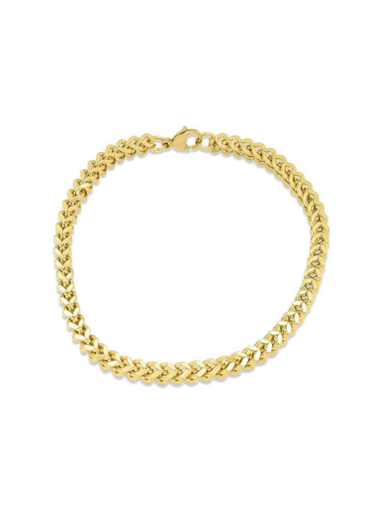 Micro Sterling Gold Bracelet 3MM Βραχιόλι από ανοξείδωτο ατσάλι 316L 16-17 cm