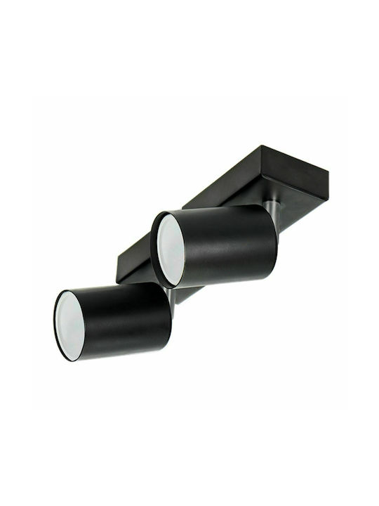 Orno Doppel Spot mit Fassung GU10 in Schwarz Farbe
