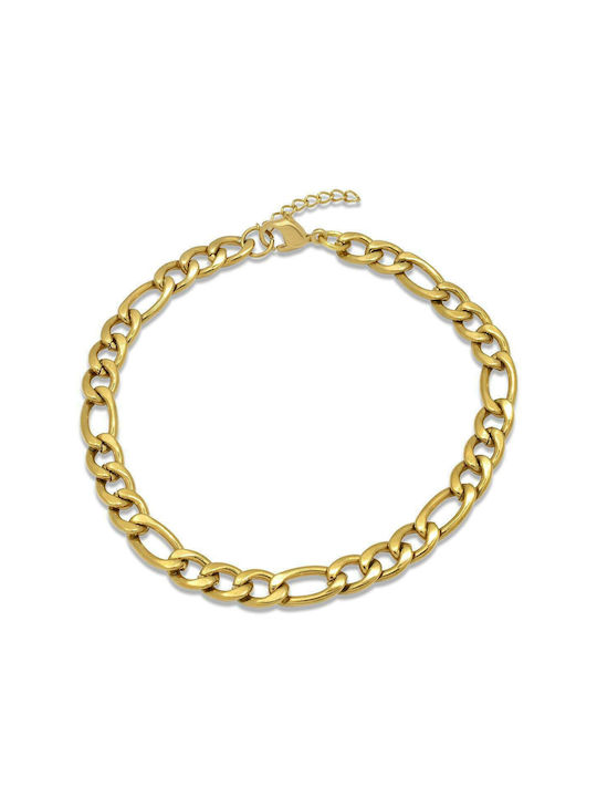 Figaro Gold Bracelet 6MM Stainless steel bracelet 316L 22-23 cm