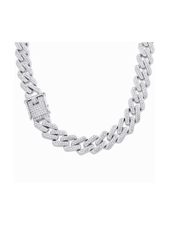 Dexter Cuban Chain Silver 14MM Από Alloy 55 cm