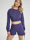 Figl Cropped Hanorac pentru Femei Violet