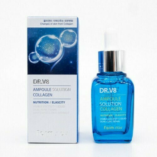 Farm Stay DR.V8 Ampoule Solution Collagen Ενυδατικό & Αντιγηραντικό Ampoule Serum Προσώπου με Υαλουρονικό Οξύ & Κολλαγόνο για Σύσφιξη & Λεύκανση 30ml