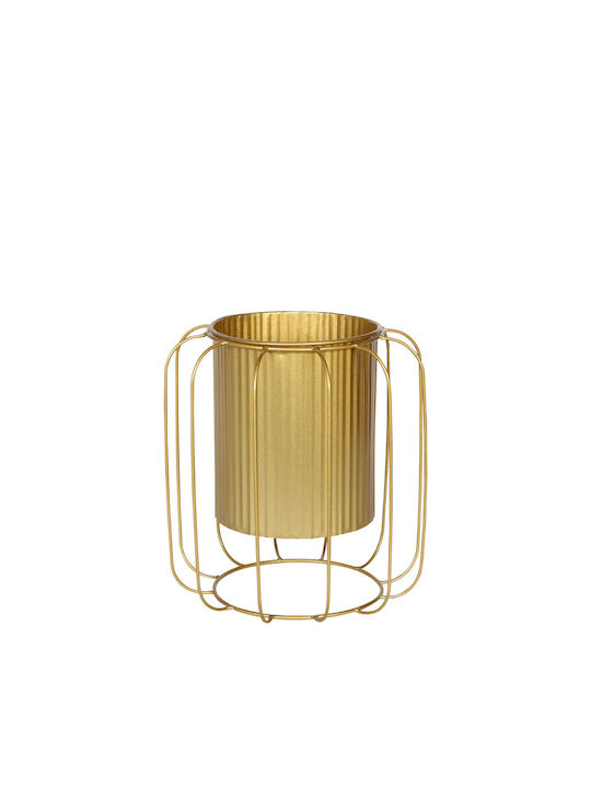 Keskor Planter Metal Gold with Stand 25x25x26cm.