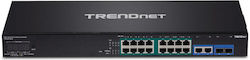 Trendnet TPE-3018LS Verwaltet L2 PoE+ Switch mit 16 Ports Gigabit (1Gbps) Ethernet und 2 SFP Ports