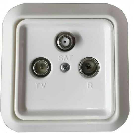 Aliberti TV, Satellite, and Radio Antenna Socket Aerial in White color 02005