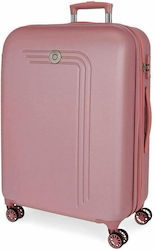 Movom Riga Large Travel Suitcase Hard Pink with 4 Wheels Height 80cm.