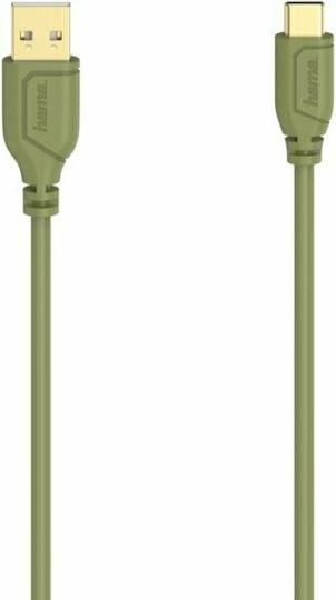 HAMA Cablu USB 2.0 USB-C Masculin - USB-A Verde 0.75m 00200637