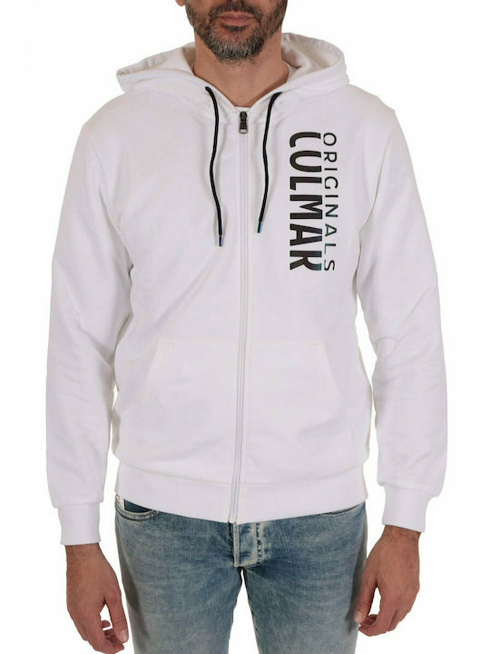 COLMAR SWEATSHIRT ZIPHOOD ABOUT LOGO WHITE