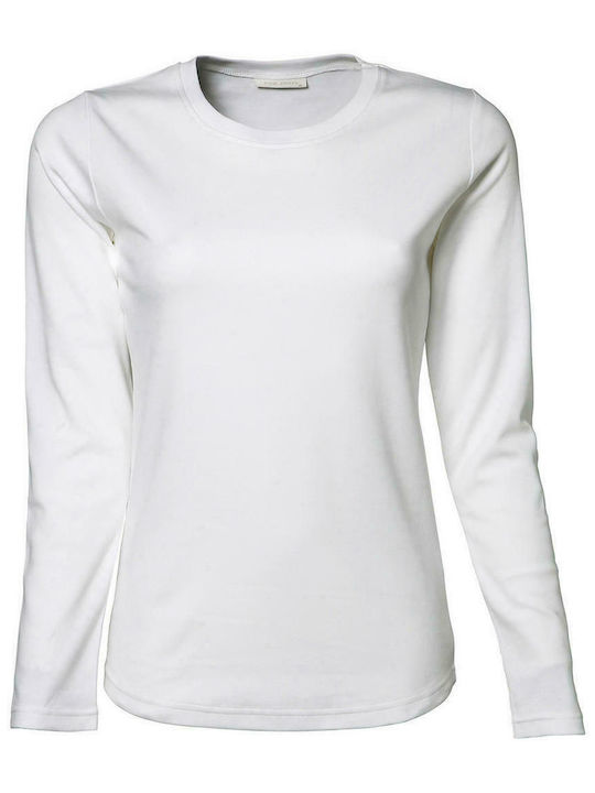 Tee Jays Interlock Damen Werbebluse Langärmelig in Weiß