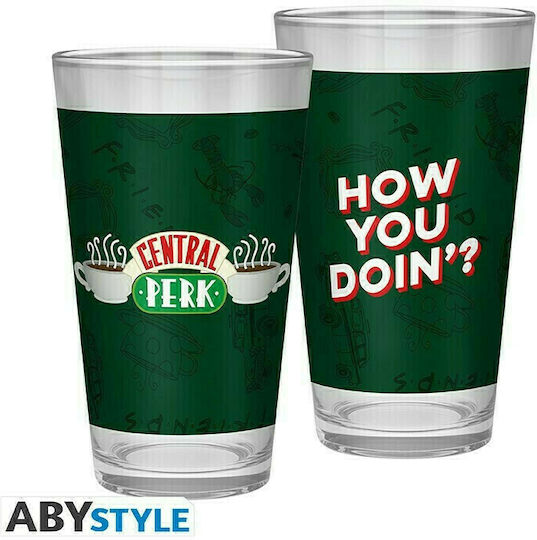Abysse Friends - Central Perk Ποτήρι από Γυαλί σε Πράσινο Χρώμα 400ml